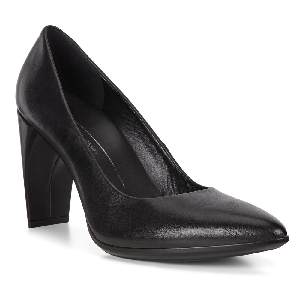 ECCO Womens Pumps Black - Shape 75 Pointy Sleek 2.0 - GBD-872639